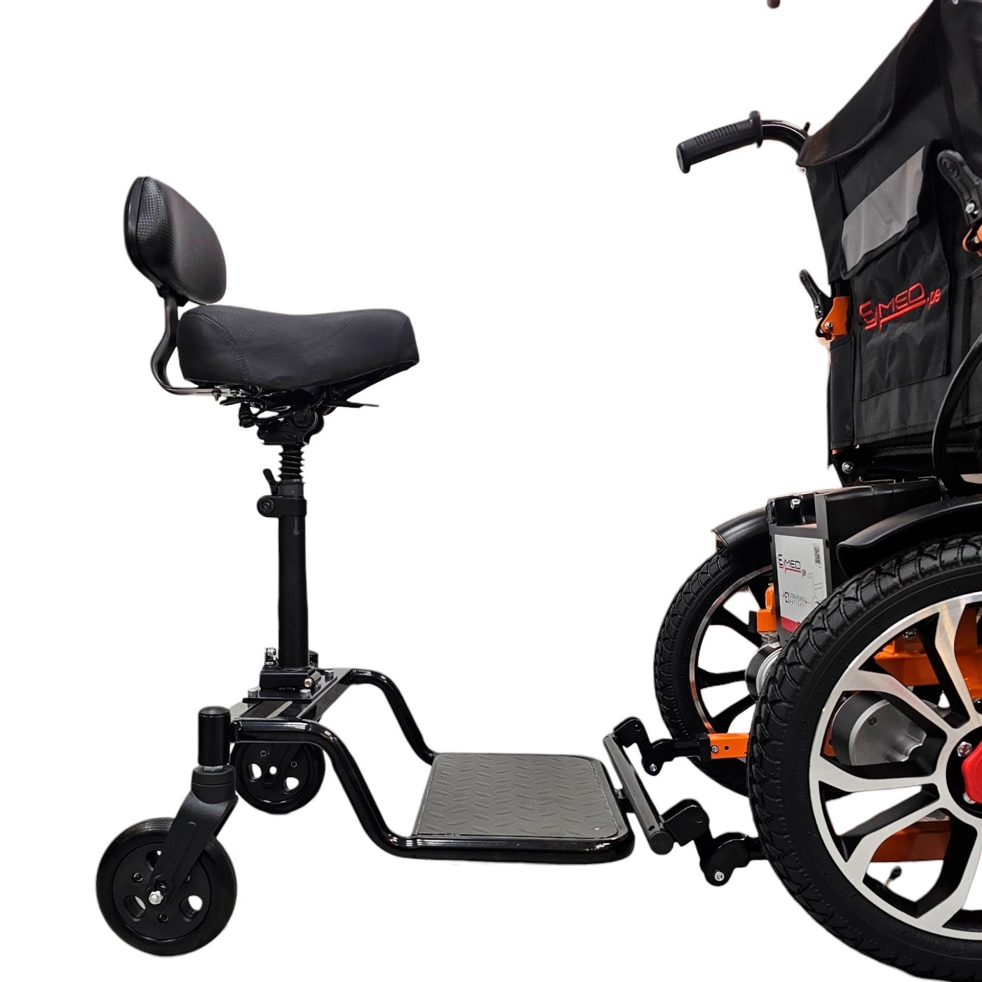 Remolque con asiento para sillas de ruedas eléctricas de acero - Imagen 2