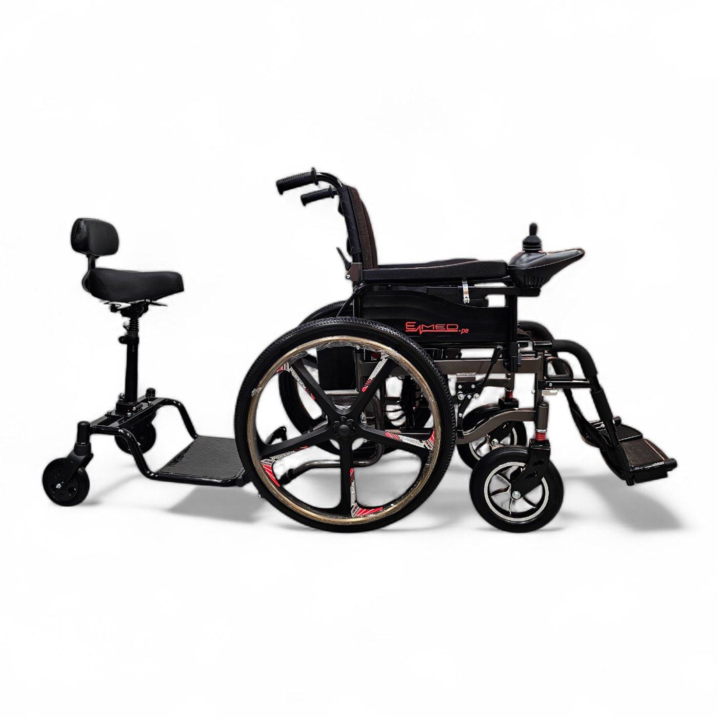 Remolque con asiento para sillas de ruedas eléctricas de acero - Imagen 5